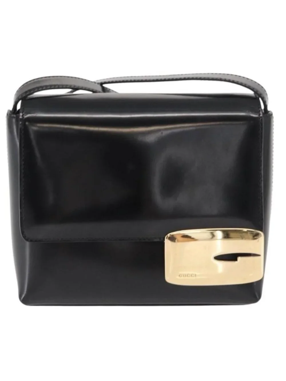 Authentic GUCCI Shoulder Bag Patent leather Black Gold 007 3444 0282 - Picture 5 of 16